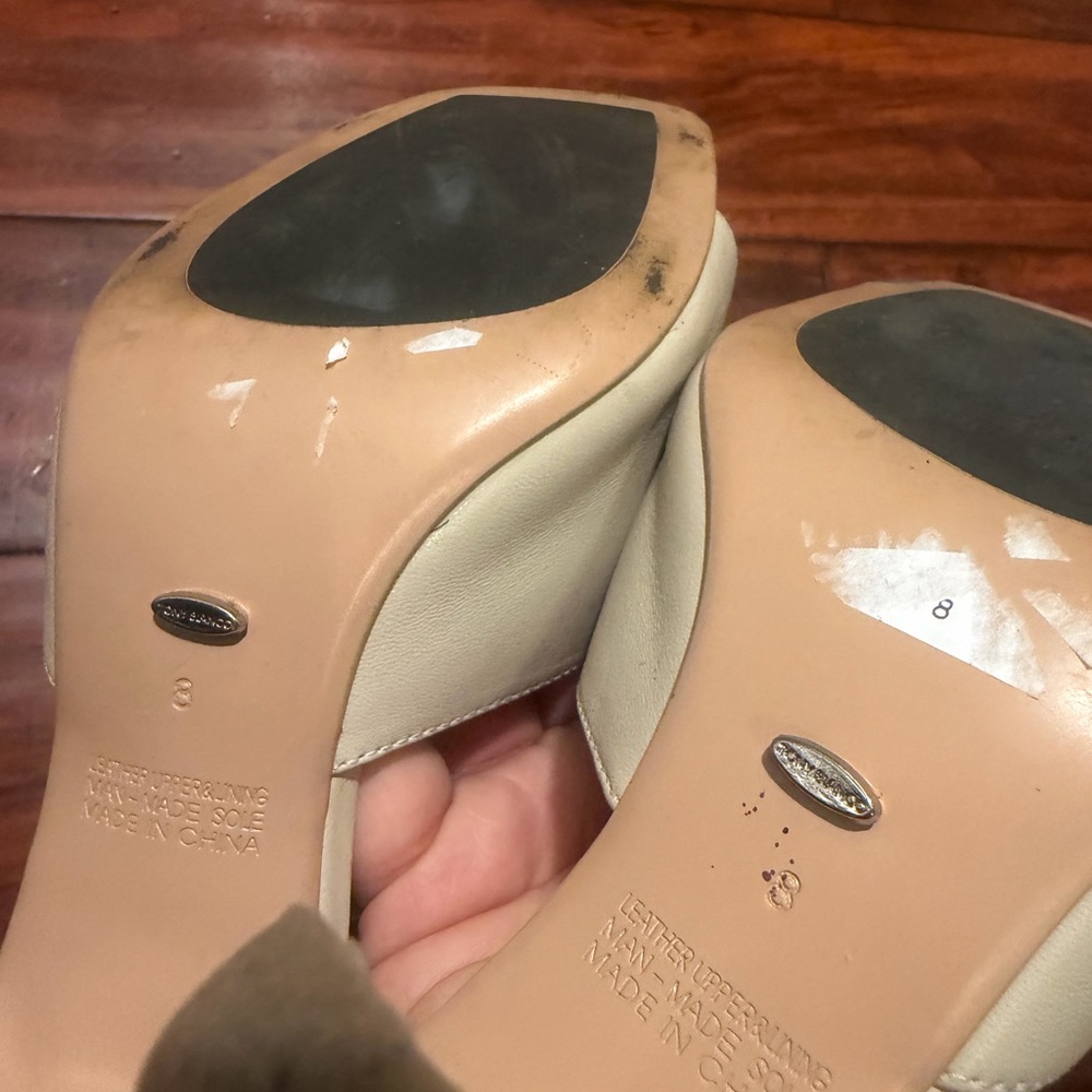 Tony Bianco Cream Square-Toe Mule Heels - Picture 11 of 11